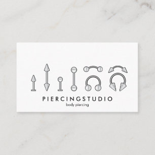 Carte De Visite Studio de tatouage piercing Gris
