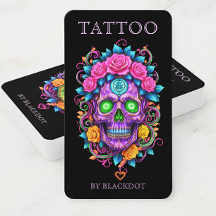 Carte De Visite Studio de tatouage professionnel Tatouage de crâne