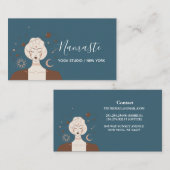 Carte De Visite Studio de yoga céleste aux tons muets modernes (Devant / Derrière)