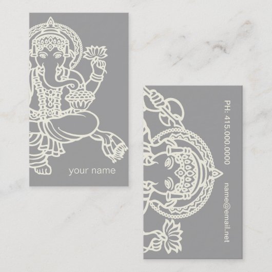 Carte De Visite Studio de Yoga Ganesh (Devant / Derrière)