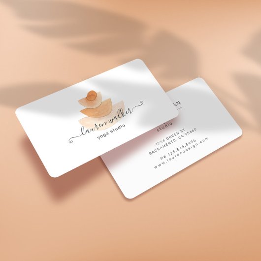 Carte De Visite Studio De Yoga Pyramide Moderne Abstrait en Pierre