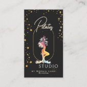 Carte De Visite Studio de Yoga Wellness Étoiles Dorées Code QR Noi (Devant)