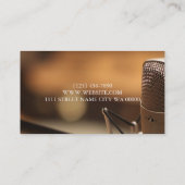 Carte De Visite Studio d'enregistrement de musique professionnelle (Dos)