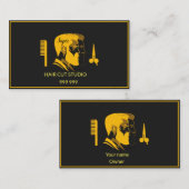 Carte De Visite Studio élégant de coupe de cheveux (Devant / Derrière)