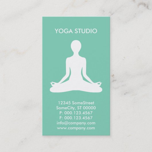 Carte De Visite studio fait sur commande de yoga (Devant)