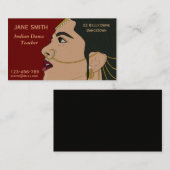 Carte De Visite Studio indien de danse de professeur de danse de (Devant / Derrière)