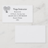Carte De Visite Studio Instructeur Yoga Arbre (Devant / Derrière)