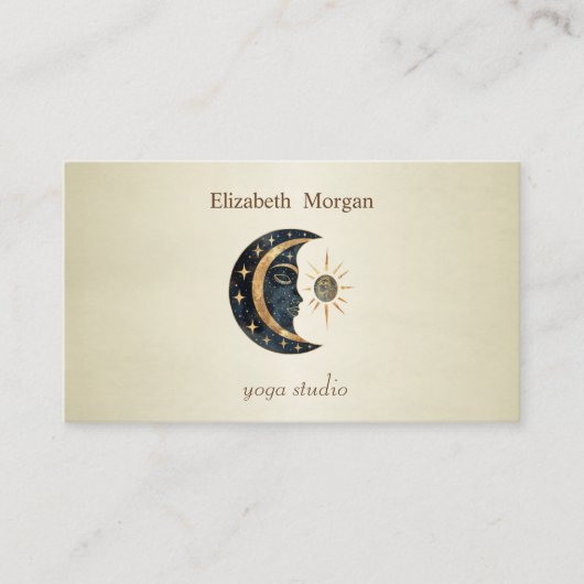 Carte De Visite Studio Professionnel de Yoga Sun Moon (Devant)