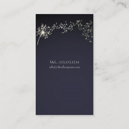 Carte De Visite Studio professionnel d'école de professeur d'opéra (Dos)