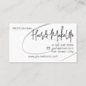 Carte De Visite Studio professionnel moderne classe cheveux noir b (Dos)