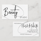 Carte De Visite Studio professionnel moderne classe cheveux noir b (Devant / Derrière)
