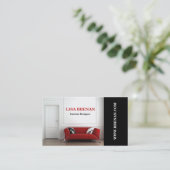 Carte De Visite Studio rouge de meubles de sofa de dessinateur (Debout devant)