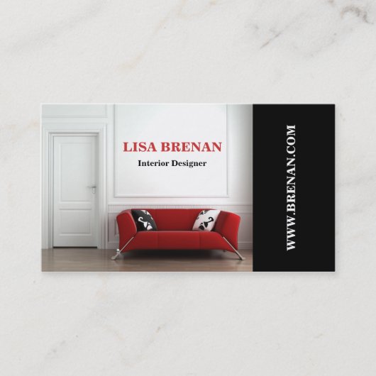 Carte De Visite Studio rouge de meubles de sofa de dessinateur (Devant)