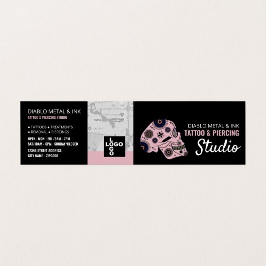 Carte De Visite Studio Tatouage & Piercing Corps, Rendez-vous (Extérieur déplié)
