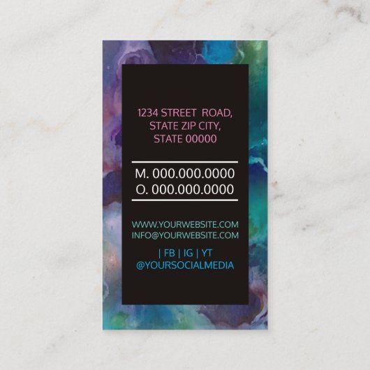 Carte De Visite Studio Tattoo / Artiste Tattoo (Dos)