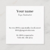 Carte de visite studio Yoga (Dos)