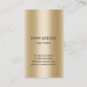 Carte De Visite Studio Yoga Gold Moderne Lotus Élégant (Dos)