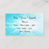 Carte De Visite Studio Yoga Zen Thème Bleu et Noir (Dos)