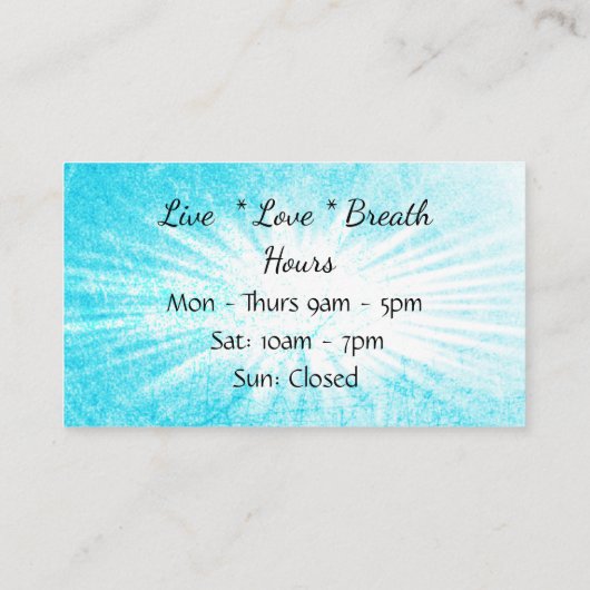 Carte De Visite Studio Yoga Zen Thème Bleu et Noir (Dos)