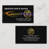 Carte De Visite Stunning Black Striking Electrical Lightning (Devant / Derrière)