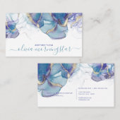 Carte De Visite Stunning Dusty Blue Violet Gold Accent Alcohol Ink (Devant / Derrière)