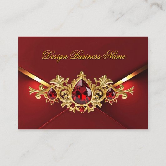 Carte De Visite Stunning Elegant Regal Red Gold Jewels Gems (Devant)