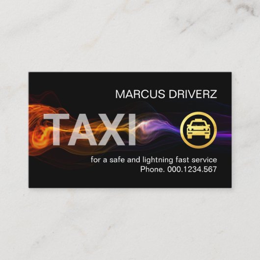 Carte De Visite Stunning Fast Lightning Taxi Service (Devant)