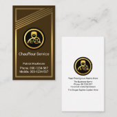 Carte De Visite Stunning Gold Stripes Frame Chauffeur (Devant / Derrière)