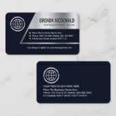 Carte De Visite Stunning Trapezium Silver Layer Business Owner (Devant / Derrière)