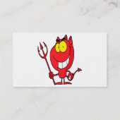 Carte De Visite stupide mignon démon de dessin animé avec fourche (Dos)