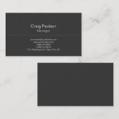 Carte de visite stylé à base de gris classique (Devant / Derrière)