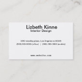 Carte De Visite Style à la mode moderne élégant (Dos)