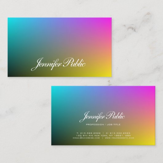 Carte De Visite Style Abstrait Plain moderne professionnel tendanc (Devant / Derrière)