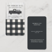 Carte De Visite Style agricole Buffle noir blanc Plaid Bois (Devant / Derrière)