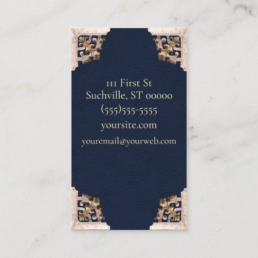 Carte De Visite Style Antique Renaissance (Bleu) (Dos)
