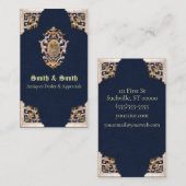 Carte De Visite Style Antique Renaissance (Bleu) (Devant / Derrière)