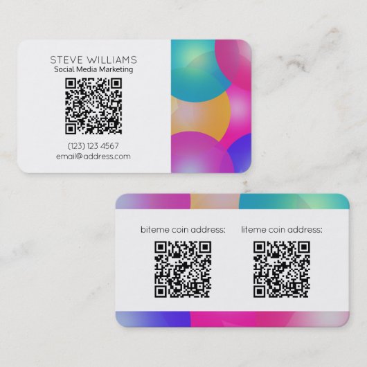 Carte De Visite Style arrondi par code moderne du style QR (Devant / Derrière)