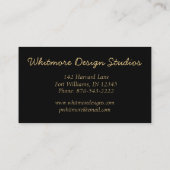 Carte De Visite Style Art Déco Motif Black Gold Shell (Dos)