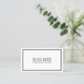 Carte De Visite Style Art Déco Simple Elegance Blanc/Noir (Debout devant)