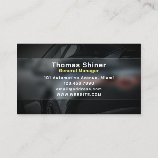 Carte De Visite Style automobile gras (Dos)