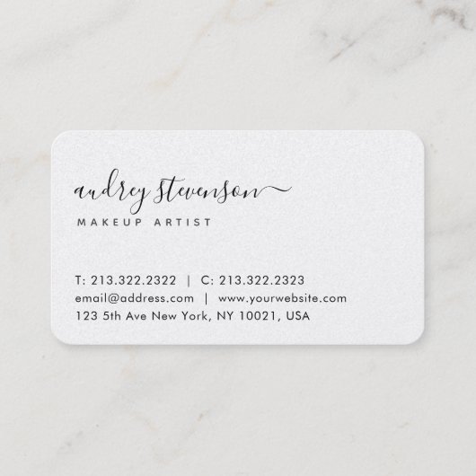 Carte De Visite Style Beauté noir blanc Aquarelle Script (Dos)