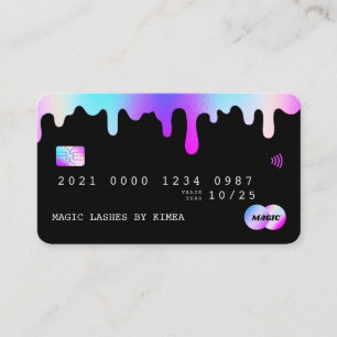 Carte De Visite Style Beauty Lash Nail Tech Purple & Pink Credit