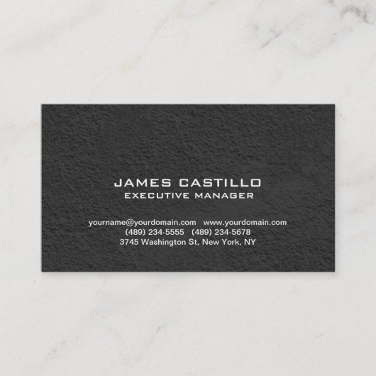 Carte De Visite Style Black Grey Mur Moderne Professionnel (Devant)