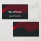 Carte De Visite Style Black Red Waves Moderne Professionnel (Devant / Derrière)