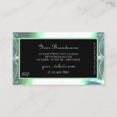 Carte De Visite Style Black Turquoise Étincelant Bijoux Monogramme (Dos)