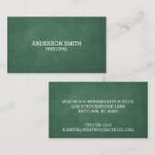 Carte De Visite Style Blackboard vert Sept lignes personnalisé (Devant / Derrière)