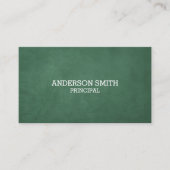 Carte De Visite Style Blackboard vert Sept lignes personnalisé (Devant)
