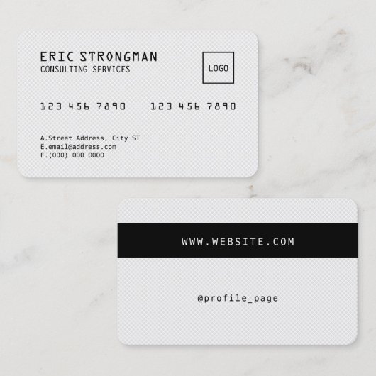 Carte De Visite Style blanc (Devant / Derrière)