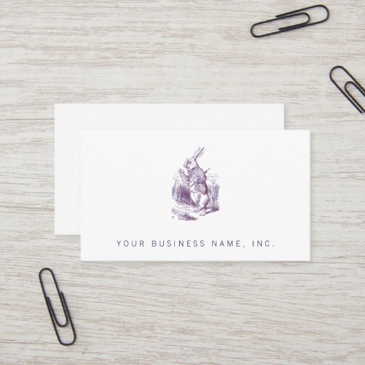 Carte De Visite Style blanc de Letterpess de lapin (Devant/Arrière en situation)