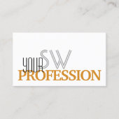 Carte De Visite Style blanc et orange simple avec Monogramme (Devant)